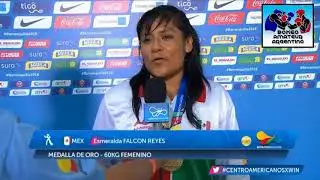 7f) Entrevista Esmeralda FALCON (MEX) - Medalla de Oro 60kg Femenino - Boxeo - Barranquilla 2018