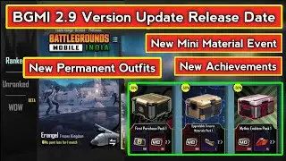 BGMI 2.9 Update Release Date | BGMI 2.9 Update Is Here | New Permanent Outfits, Mini Materials Event