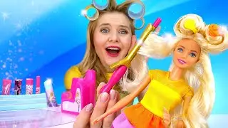 Делаем кудри для Барби. Школа стилиста - игры в салон красоты куклы Барби. Видео для девочек