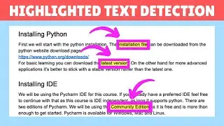 Highlighted Text Detection using OpenCV Python