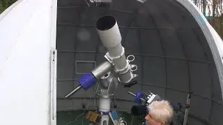 Serhiy Verbytsky Observatory. Demonstration of a powerful new telescope mount.