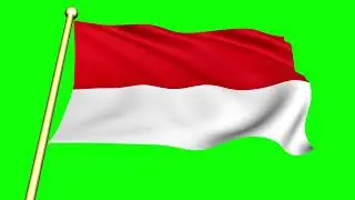 Flag of Indonesia animated on green screen | Independence day Indonesia Fla green Screen video