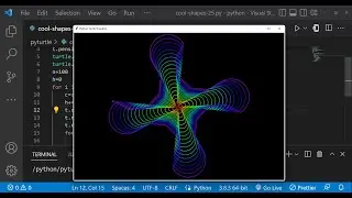 Python Turtle Graphics - 35 | Cool Shape Drawing | Python Turtle Coding Video | Learnonpy |