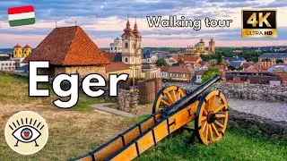 Eger, Hungría [4K] HDR ✅ “Walking Tour” ¡Paseo con subtítulos!