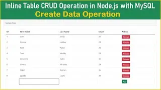 Node.js Tutorial - Inline Table CRUD Operation in Node.js with MySQL - Create Data Operation