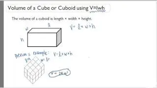 Volume of a Cube or Cuboid using V = lwh