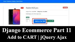 Django Ecom Part 11 | How to make add to cart in Django using jQuery Ajax | Ajax Shopping cart