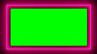 colourful Neon Border Frame Animation Green Screen video HD