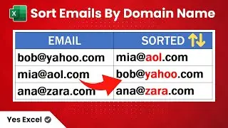 Sort Email Addresses by Domain Name in Excel