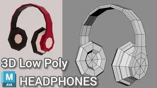 Low Poly Headphones 3D modeling (Autodesk Maya Tutorial)