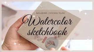 Making Watercolor Sketchbook | Shop update |Bookbinding | relaxing music studio vlog