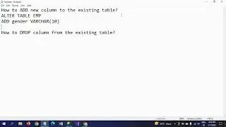 SQL SERVER||How to ADD new column and DROP Column from existing table?