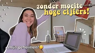 HOGE CIJFERS ZONDER MOEITE!!🤫💪🏼*mijn 10 geheimen voor effectief leren en hogere cijfers!📚*