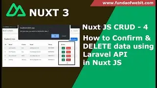 NuxtJS CRUD 4: How to confirm & delete data using API in Nuxt JS | delete data using api in Nuxt 3