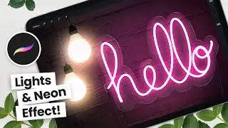 How To Create LIGHTS and NEON Effect in Procreate • Free Brush!