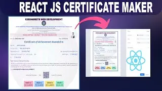 Build an Internship Certificate Generator with React JS | Full Source Code