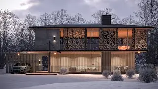 SketchUp VRay 5 EXTERIOR  #5 Winter Scene