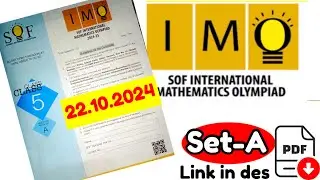 SOF IMO Class 5 Set A 2024-25 | SOF Mathematics Olympiad Question Paper#sofimo #imoclass5