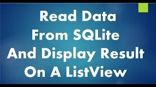 Get information's from SQLite Database and display in ListView