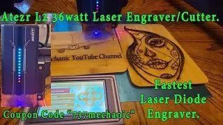 ATEZR L2 36 Watt laser Engraver / Cutter with Autofocus, Auto Air Assist, and Sink Feature.