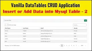 Vanilla DataTables CRUD Application - Insert or Add Data into Mysql Table - 2