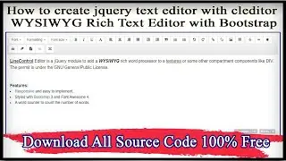 How to create jquery text editor with cleditor | WYSIWYG Rich Text Editor with Bootstrap