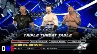 WWE Smackdown vs. Raw 2011 Batista vs. Randy Orton vs. Sheamus (PS3)