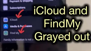 iCloud and FindMy greyed out in settings : Fix