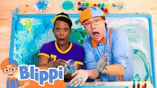 Color Mixing Fun with Blippi! | Learn Colors with Milk Experiments! | Educational Videos for Kids