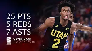 Collin Sexton 25 pts 5 rebs 7 asts vs Thunder 23/24 season