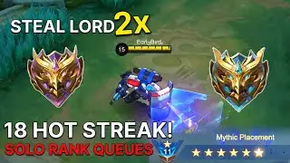 Johnson STEALED LORD 2 TIMES 😱 ( 18 WINSTREAK SOLO RG QUEUES ) | JS MID ~ Mobile Legends: Bang Bang