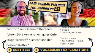 EASY German Dialogue for Beginners A1 🎓🏆 | Improve your Reading, Listening + Vocabulary!