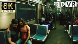 8K VR180 VIDEO | UE4 - City subway train