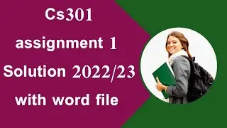 Cs301 assignment 1 solution/cs301 assignment 1,2022/23#cs301assignment #vu #helpforyou