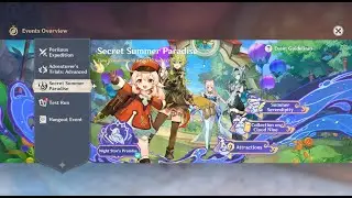 Claiming All Rewards Secret Summer Paradise Event | Genshin Impact 3.8