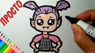 How to draw a vampire girl on halloween, just draw
