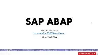 (Basav) SAP ABAP in Kananda Language 1. Introduction overview in Kannada Language