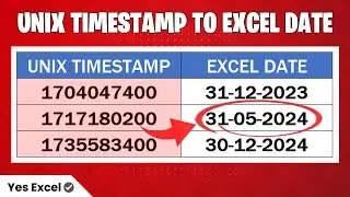 Convert Unix Timestamp to Excel Date