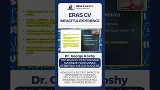 Which experiences to highlight in ERAS CV? | USMLE | Residency Match