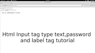 Html input tag type text, password and label tag tutorial