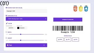 How to create Barcode Generator Tool using HTML Css and Javascript part 1 