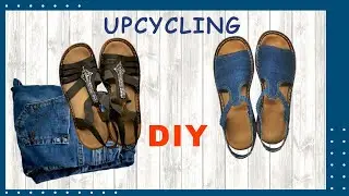 Denim sandals: how to make new ones out of old ones (English subtitles)