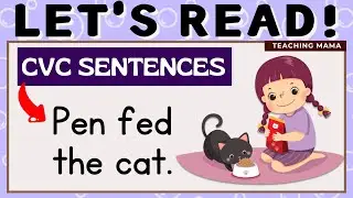 LET'S READ! | PRACTICE READING ENGLISH | CVC SENTENCES | LEARN TO READ | TEACHING MAMA