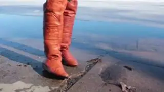 Boots, Splashing in Over The Knee Boots