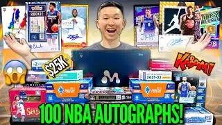 Opening INSANE $25,000 NBA BASKETBALL PACKS until I pull 100 AUTOGRAPH CARDS (MONSTER PULLS)! 😱🔥