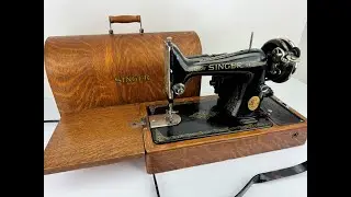 Vintage 1949 SINGER Sewing Machine Electric Model 99K with Knee Lever in Bentwood Case