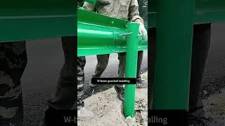 Process Of Installing Highway W-Beam Guardrail- Wisdom Tips Tools Machines Easy Easyway Easywork !