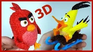 Энгри Бердз КОРМУШКА. Бомб, Чак, Ред. 3Д ручка. Angry Birds. 3D Pen