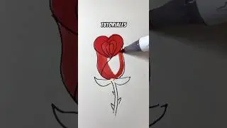 Como dibujar una ROSA fácil y Rápido 🌹 #drawing #dibujos