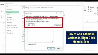 How to Add Additional Actions In Right Click Menu In Excel